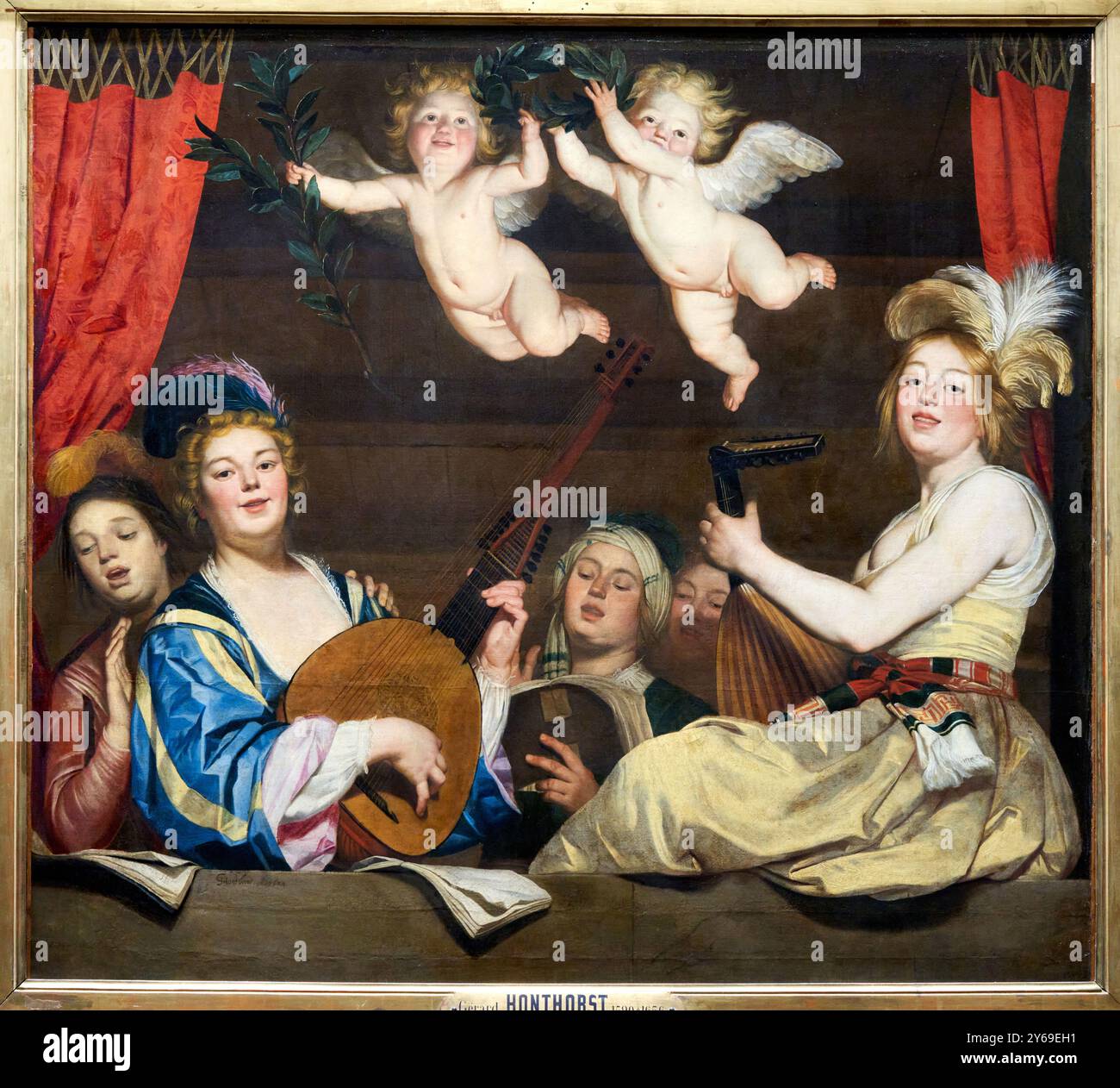The Concert, 1624, Gerrit van HONTHORST, Utrecht (Pays-Bas), 1590 - 1656, Musée du Louvre, Paris, Frankreich. Stockfoto