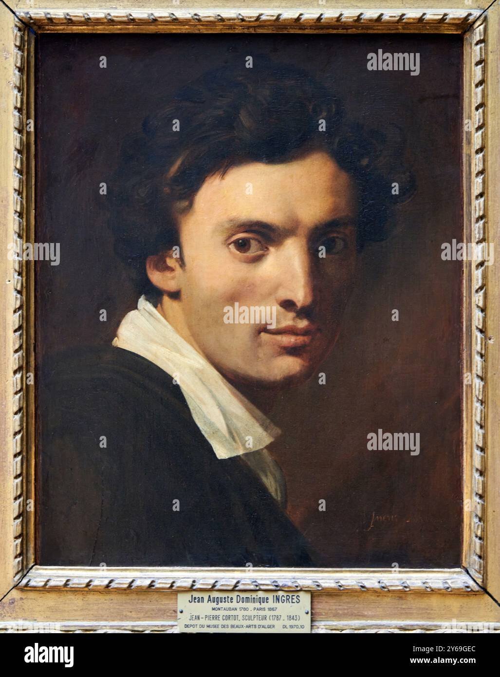 Porträt von Jean-Pierre Cortot, Bildhauer (1787-1843), 1815, Jean-Auguste-Dominique INGRES, Montauban, 1780 - Paris, 1867, Musée du Louvre, Paris, Frankreich. Stockfoto