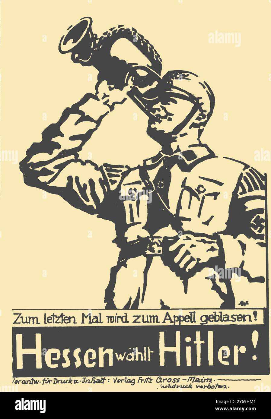 Hessen wählt Hitler! Museum: PRIVATE SAMMLUNG. Autor: ANONYM. Stockfoto