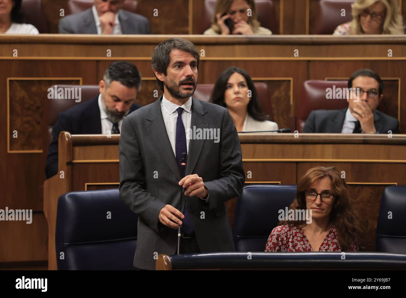Madrid, 11.09.2024. Abgeordnetenkongress. Plenarsitzung der staatlichen Kontrolle. Foto: Jaime García. ARCHDC. Quelle: Album / Archivo ABC / Jaime García Stockfoto