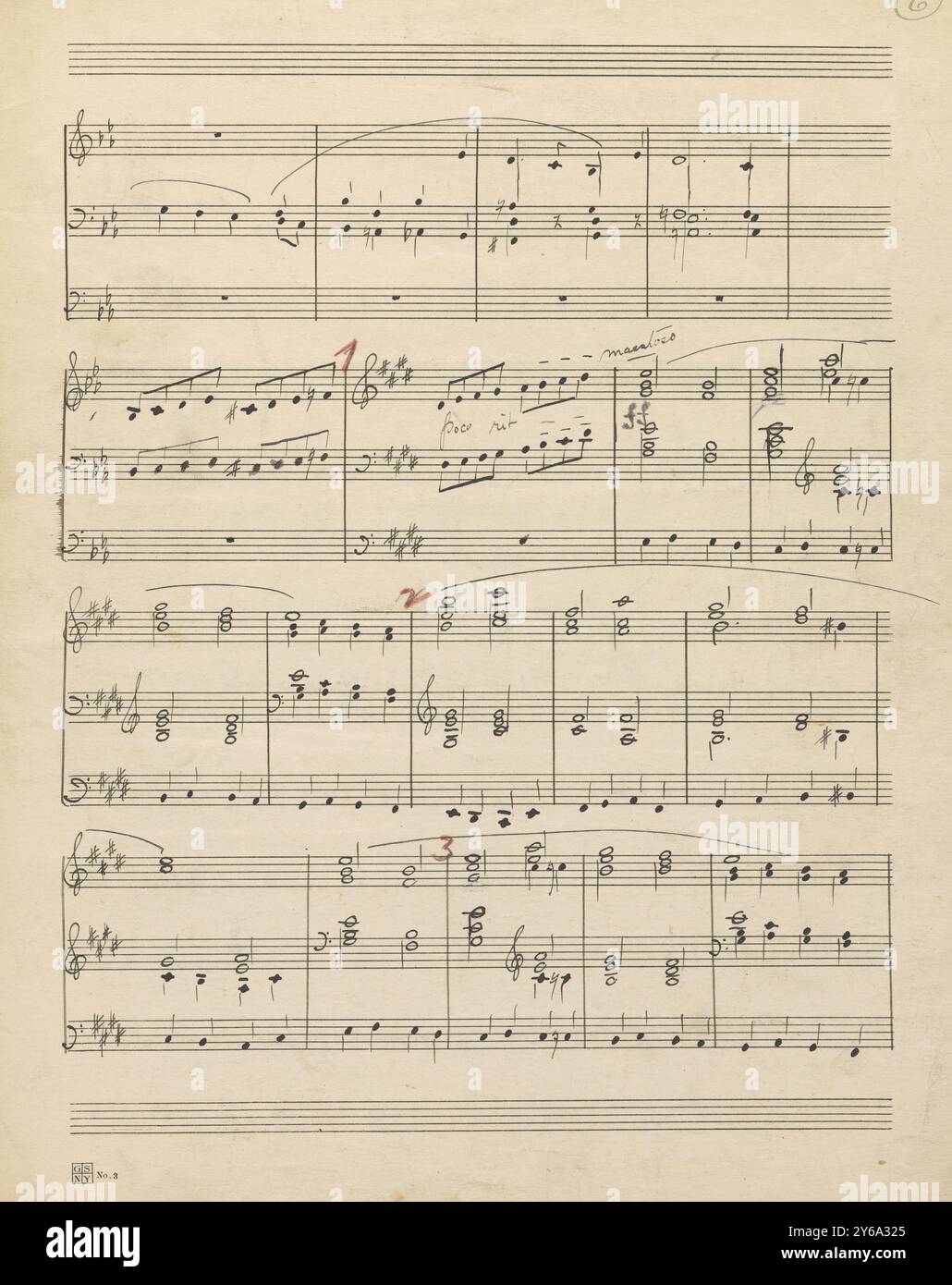 Musik 1800–1900; Musikmanuskripte; Milligan, Harold Vincent. Fragmente, Milligan, Harold Vincent., 1800 - 1900, Schmidt, Arthur Paul, Musikverlag, populäre Musik, Schreiben und Veröffentlichen, Noten, Music, United States, 19th Century, Music, United States, Manuskripte, Usa, Manuskripte Stockfoto