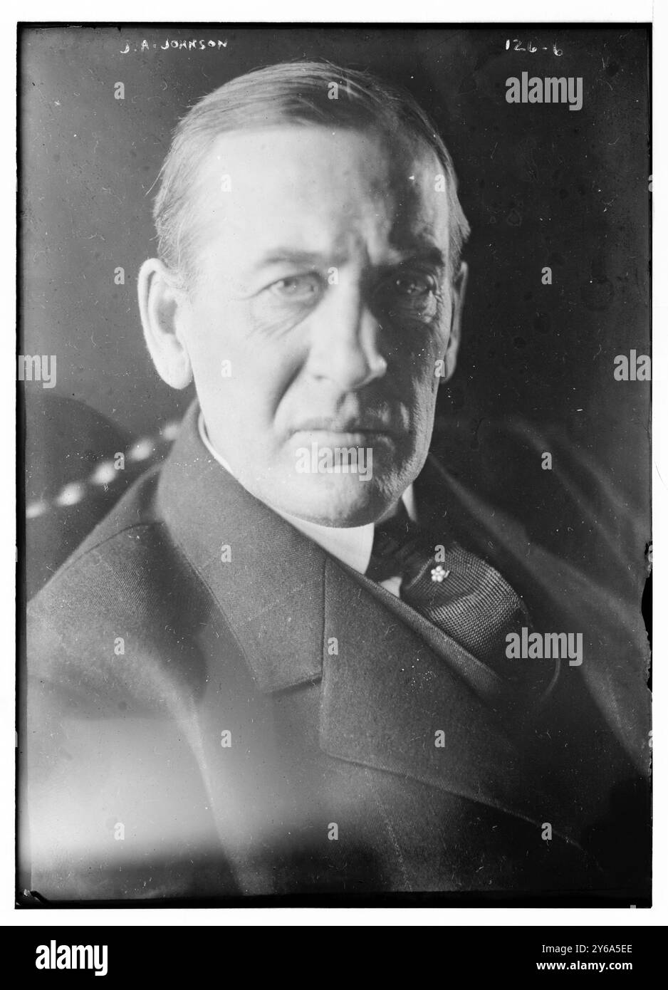 J.A. Johnson, Porträtbüste, Glasnegative, 1 negativ: Glas; 5 x 7 Zoll Oder kleiner. Stockfoto