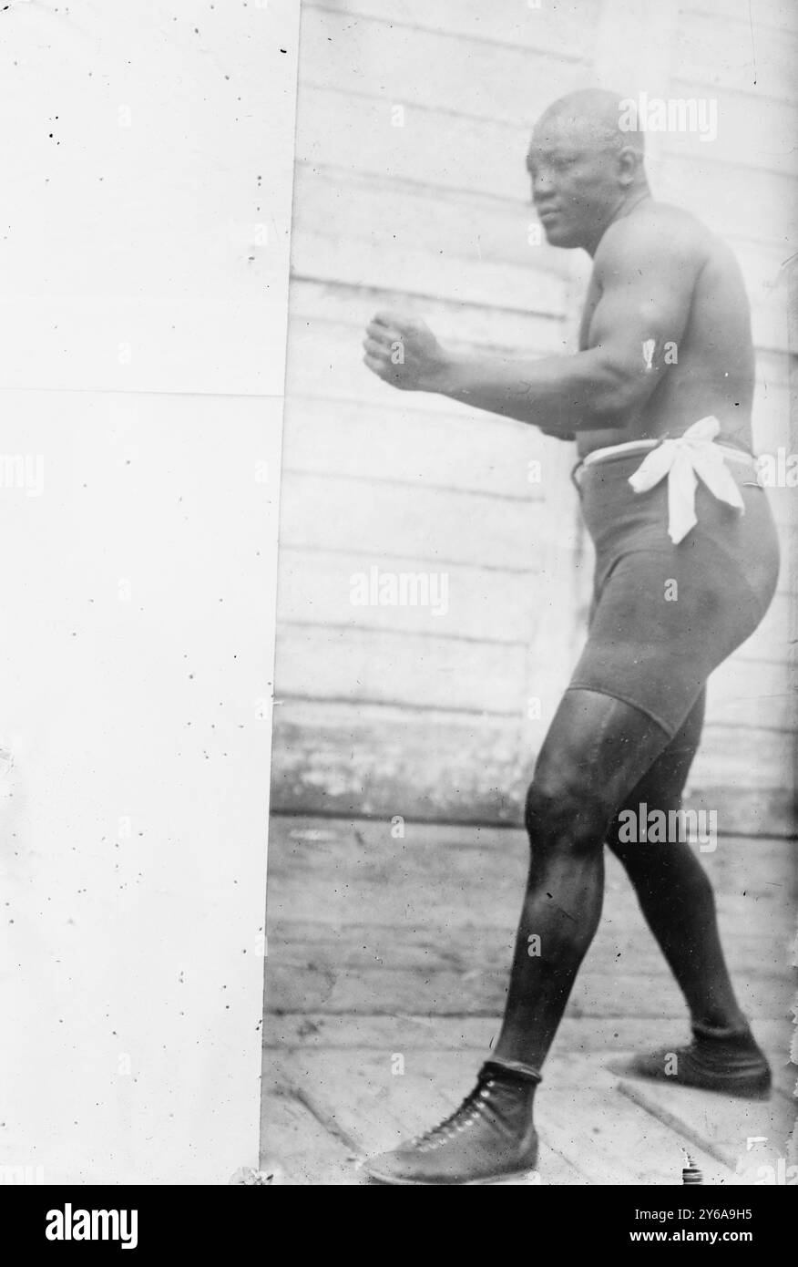 Jack Johnson, Boxing, Glasnegative, 1 negativ: Glas; 5 x 7 Zoll Oder kleiner. Stockfoto