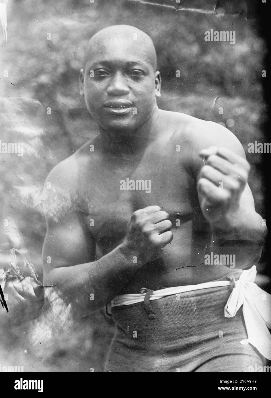 Jack Johnson, Boxing, Glasnegative, 1 negativ: Glas; 5 x 7 Zoll Oder kleiner. Stockfoto