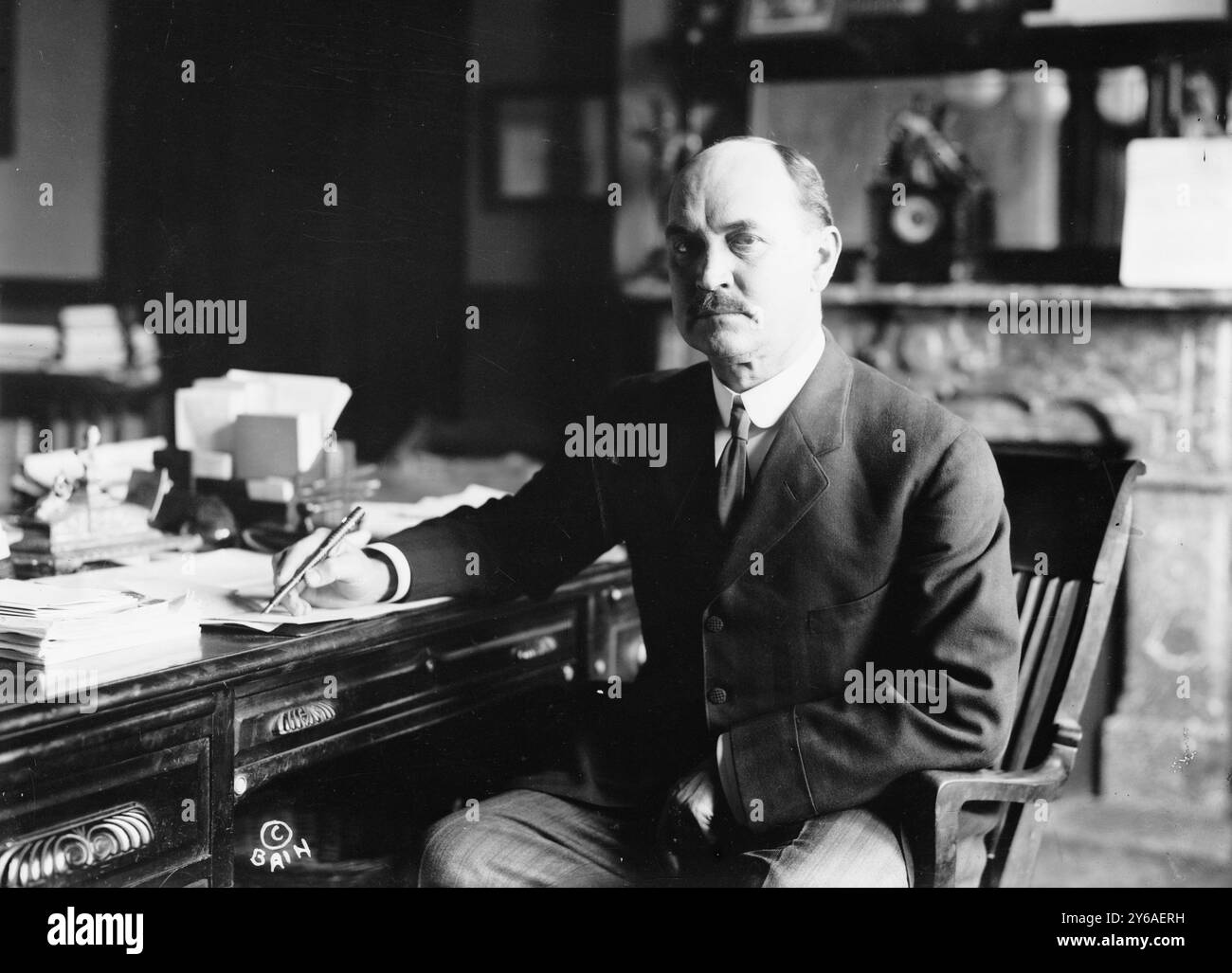 SEK'y. Houston, Foto zeigt David Franklin Houston (1866–1940), der von 1913 bis 1920 im Kabinett von Präsident Woodrow Wilson als Landwirtschaftsminister diente, 13. März 1913., Glas-negative, 1 negativ: Glas; 5 x 7 Zoll. Oder kleiner. Stockfoto