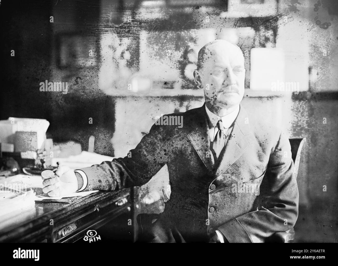 SEK'y. Houston, Foto zeigt David Franklin Houston (1866–1940), der von 1913 bis 1920 im Kabinett von Präsident Woodrow Wilson als Landwirtschaftsminister diente, 13. März 1913., Glas-negative, 1 negativ: Glas; 5 x 7 Zoll. Oder kleiner. Stockfoto