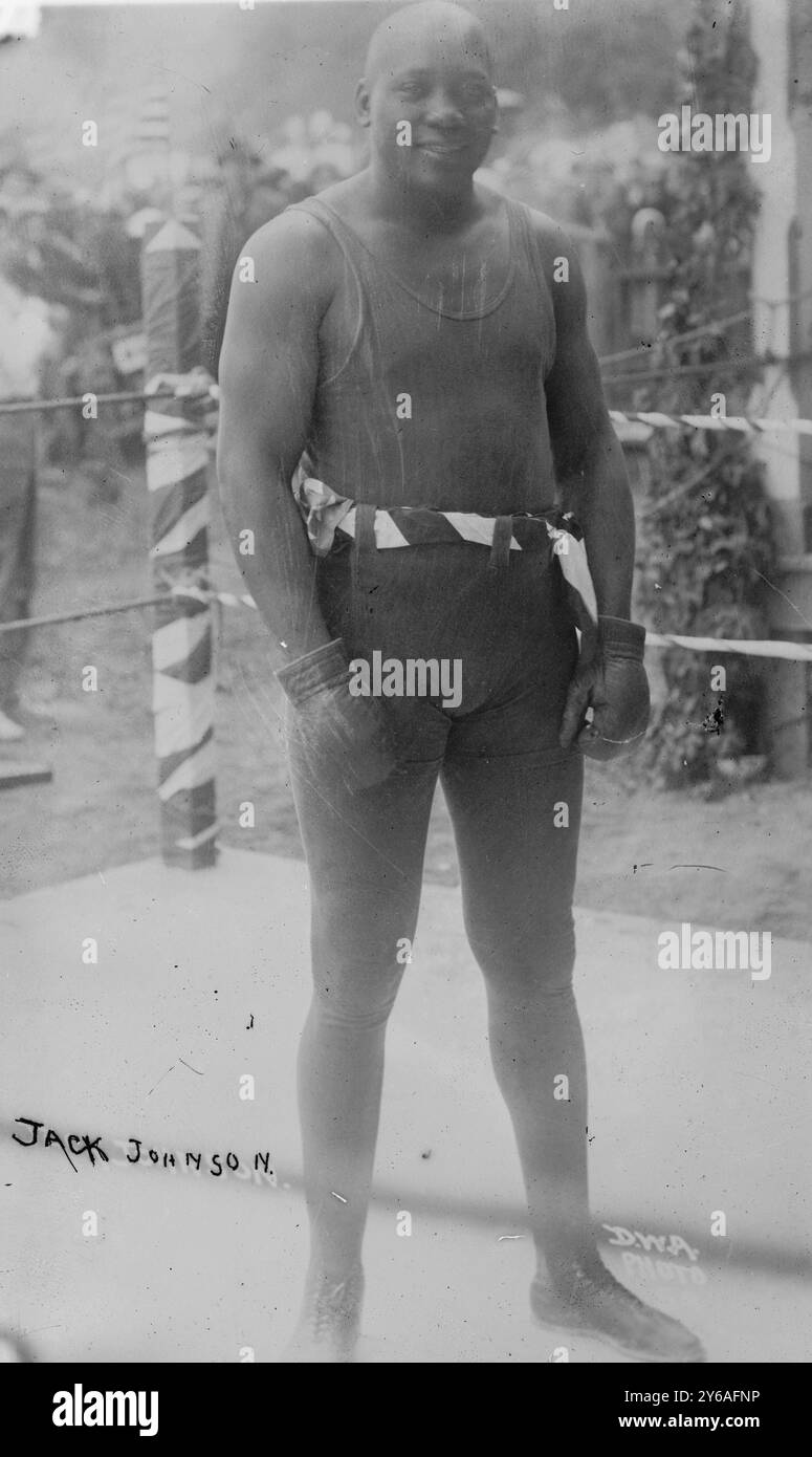 Jack Johnson, zwischen ca. 1910 und ca. 1915, Glasnegative, 1 negativ: Glas; 5 x 7 Zoll Oder kleiner. Stockfoto