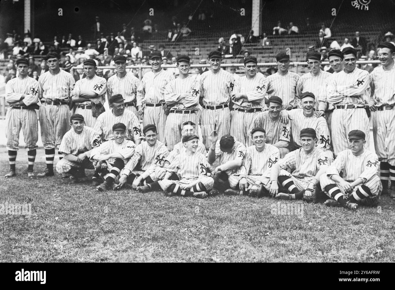 New York Giants at the Polo Grounds, New York, September 1912 (Baseball), 1912 Sept., Glasnegative, 1 negativ: Glas; 5 x 7 Zoll Oder kleiner. Stockfoto