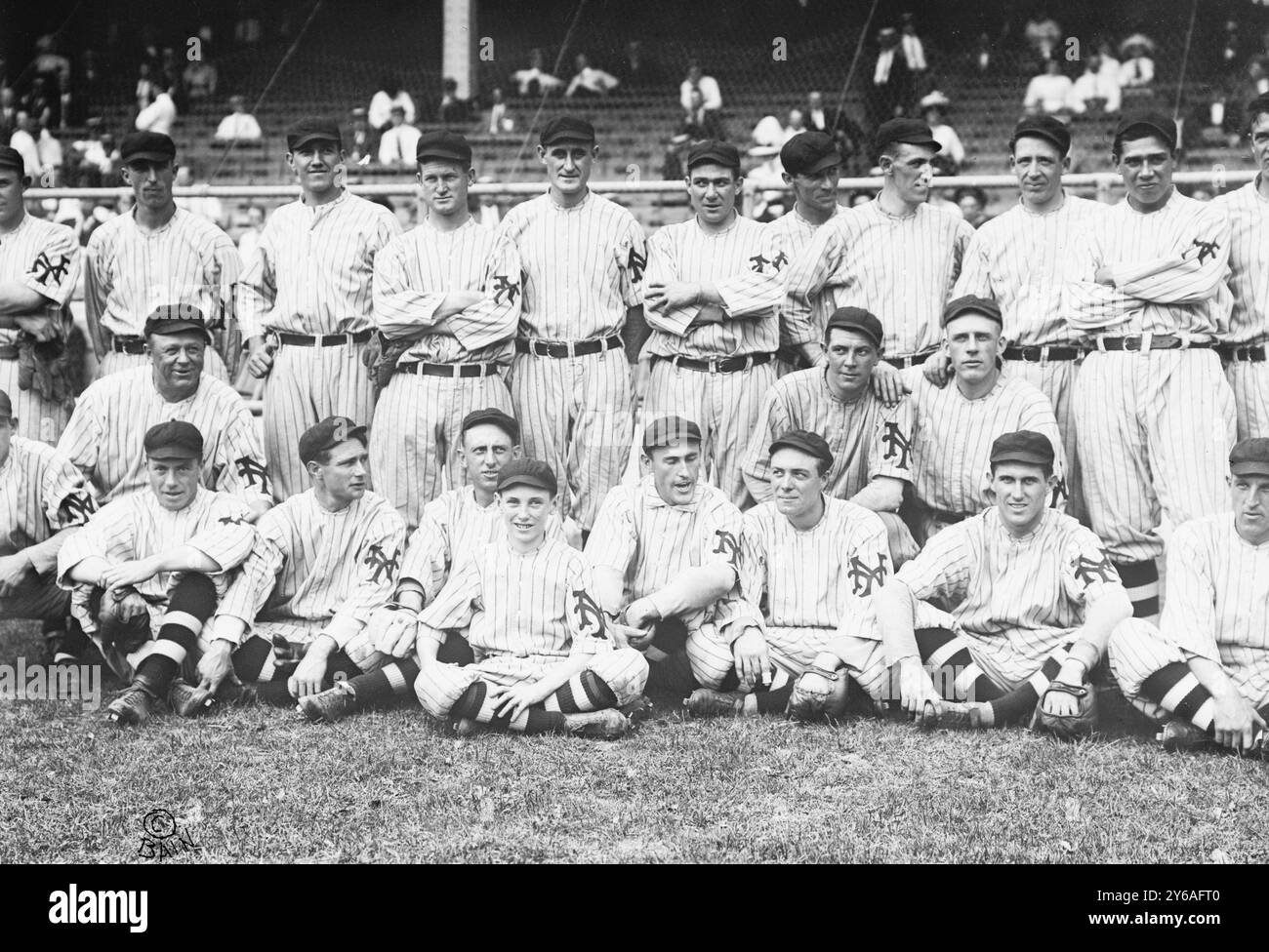 New York Giants at the Polo Grounds, New York, September 1912 (Baseball), 1912 Sept., Glasnegative, 1 negativ: Glas; 5 x 7 Zoll Oder kleiner. Stockfoto