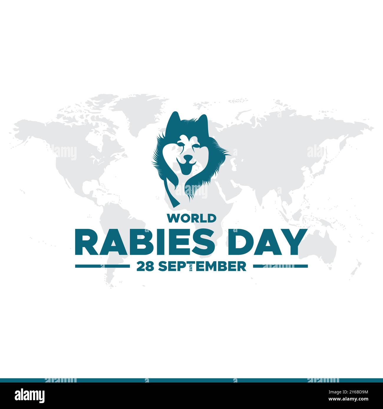 World Tollwut Day, 28. September, Grußkarte, Vorlage für soziale Medien, editierbare Vorlage, Banner-, Post-, Flyer-Design. Konzept des World Tollwut Day. Stock Vektor