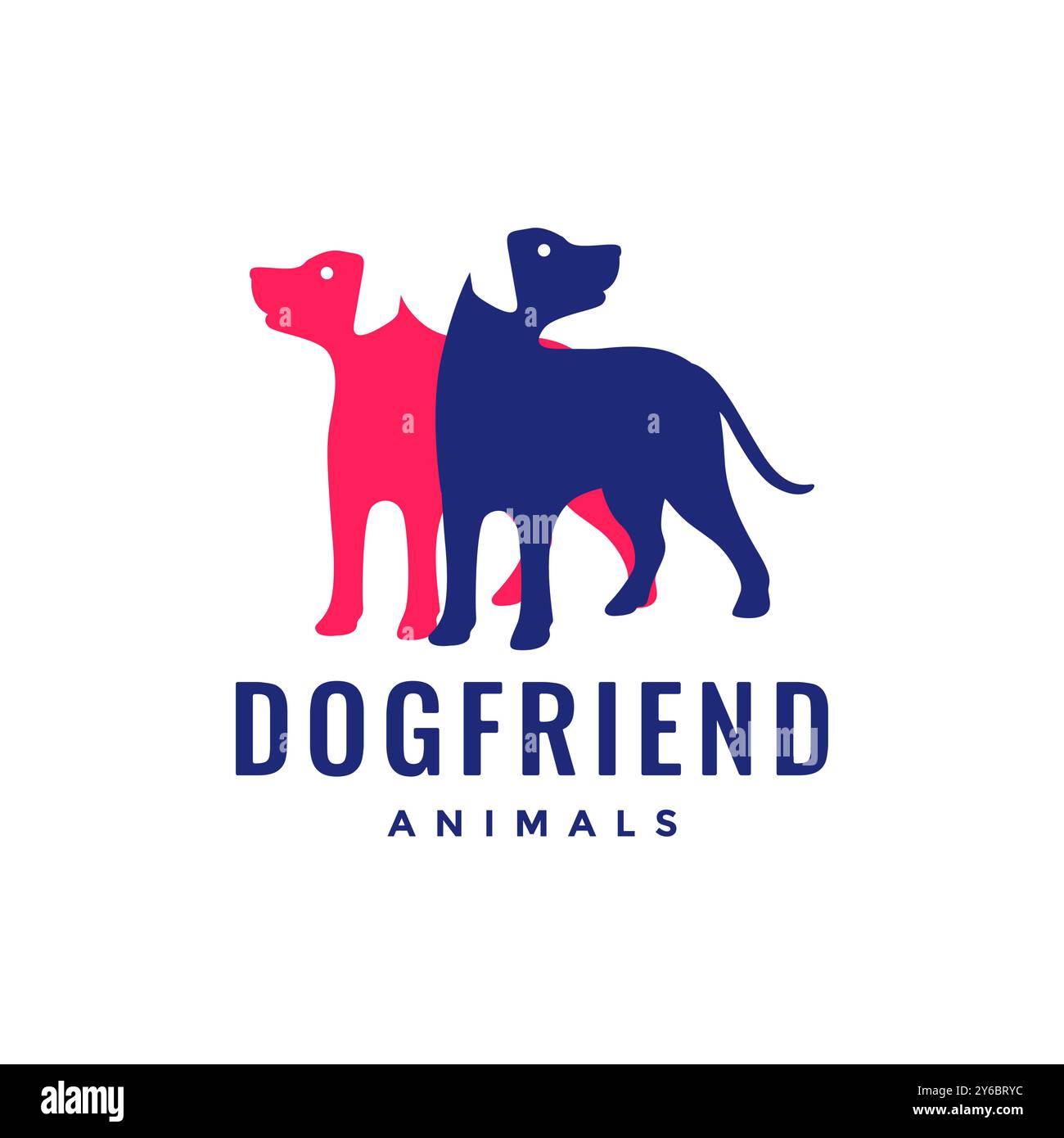 Hund Haustiere Freunde Gruppe Maskottchen bunte moderne abstrakte Logo Icon Vektor Illustration Stock Vektor