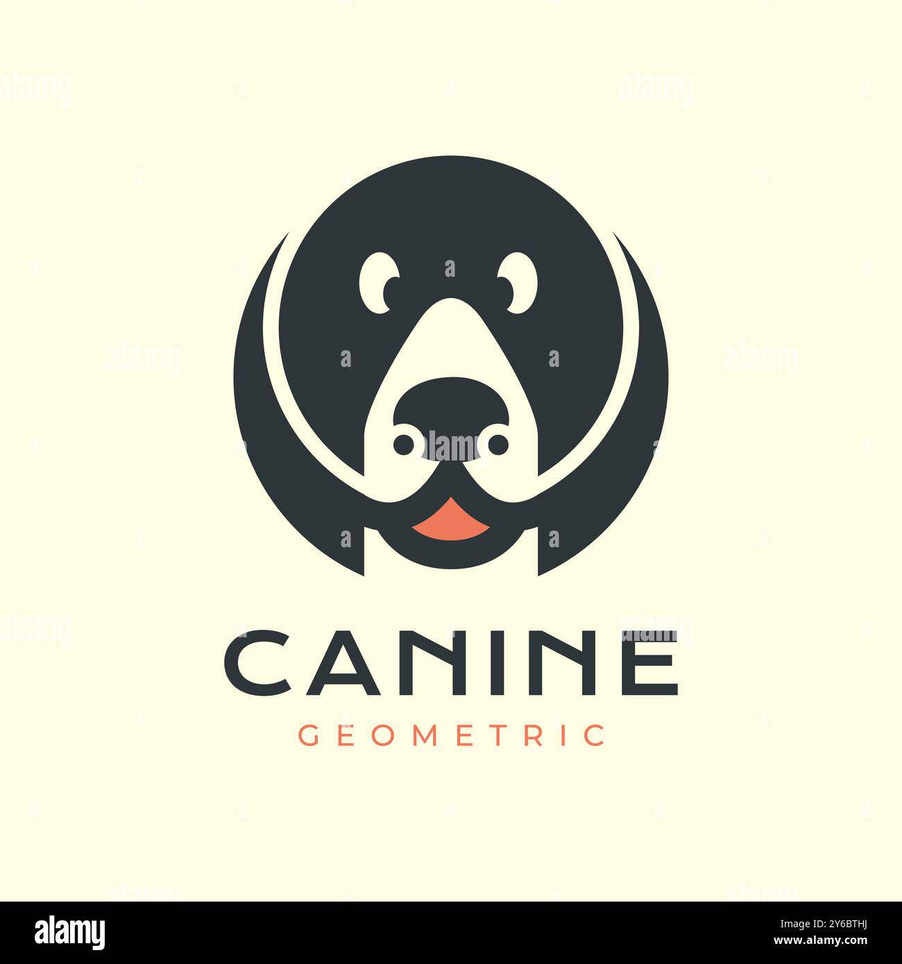 Hund Hund Hund Haustiere Kopf Kreis geometrische moderne bunte einfache Logo Icon Vektor Illustration Stock Vektor