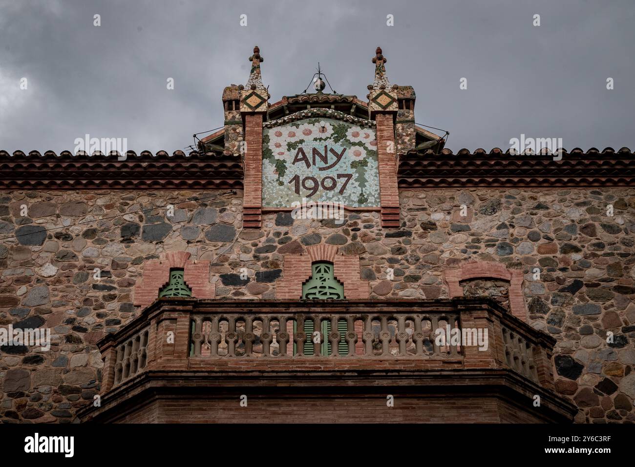 Haus im katalanischen Stil der Moderne in La Garriga, Katalonien, Spanien. Stockfoto