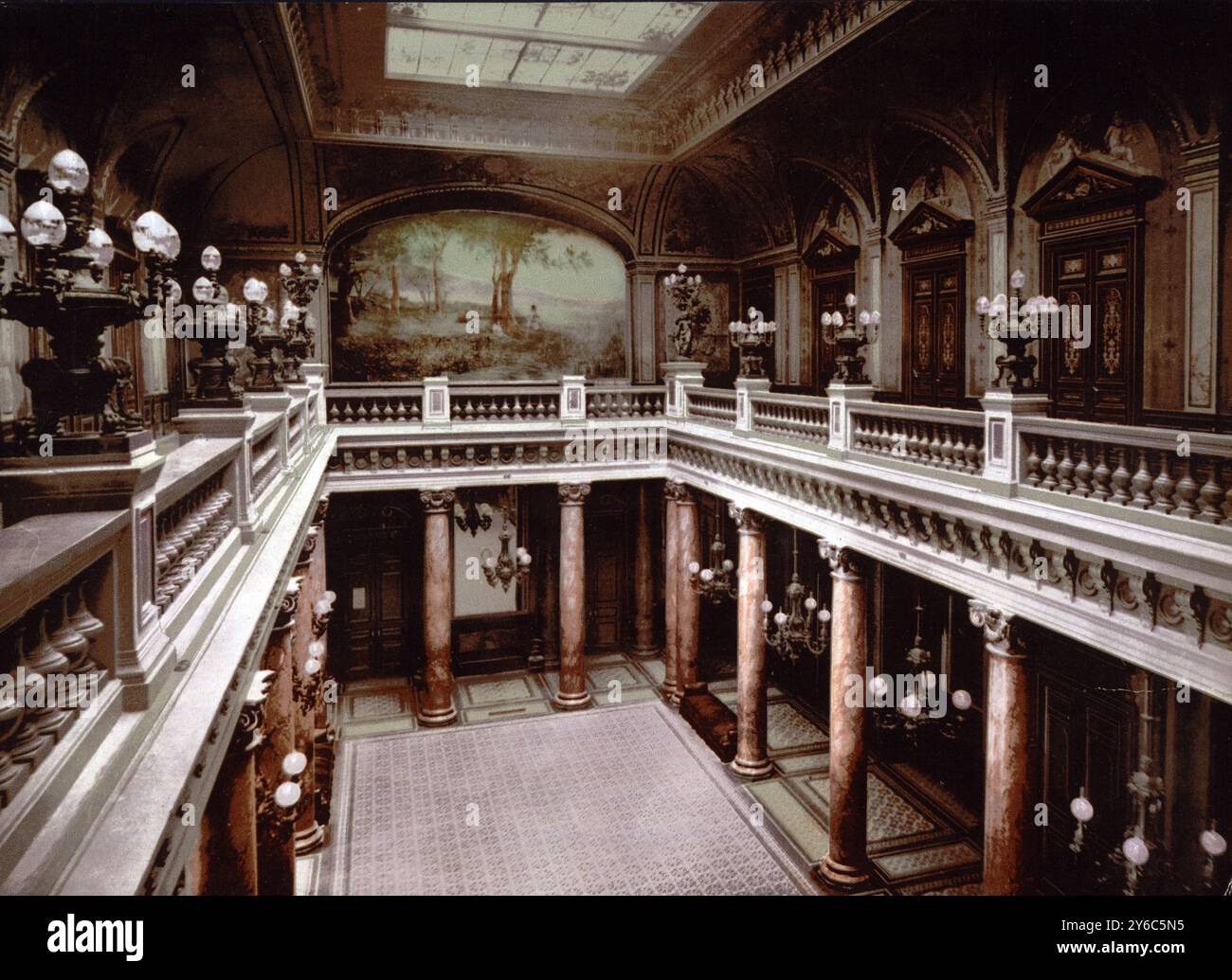 Casino-Eingang, Atrium, Monte Carlo, Monaco, Riviera, um 1895, Historisch, digital restaurierte Reproduktion von einer Vorlage aus dem 19. Jahrhundert Stockfoto