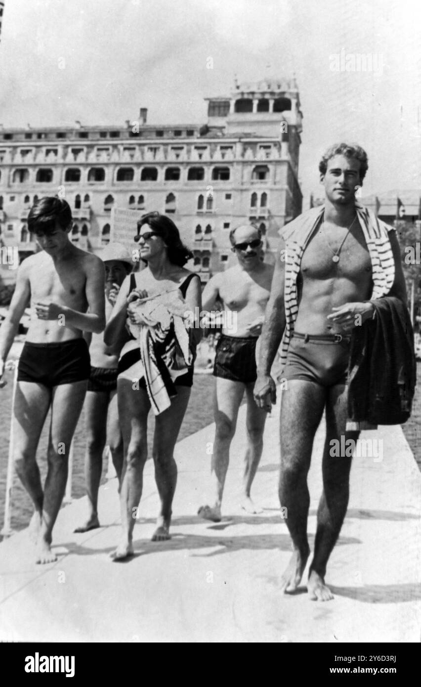 SEAN FLYNN S IN VENICE LIDO, ITALIEN / ; 27. AUGUST 1963 Stockfoto