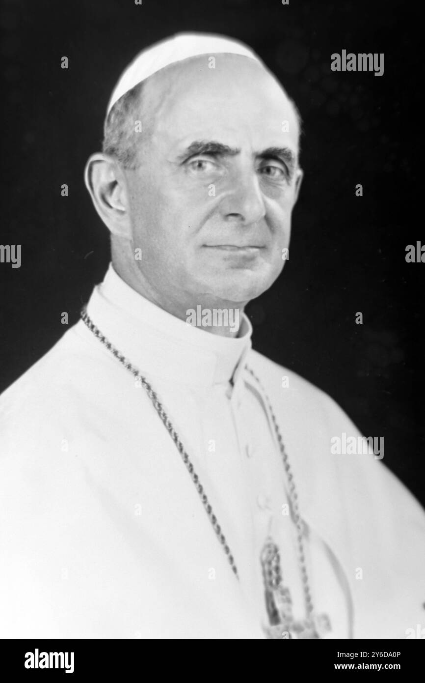 DER NEUE PAPST IST KARDINAL GIOVANNI BATTISTA MONTINI – PAPST PAUL VI. IN ROM, ITALIEN; 30. JUNI 1963 Stockfoto