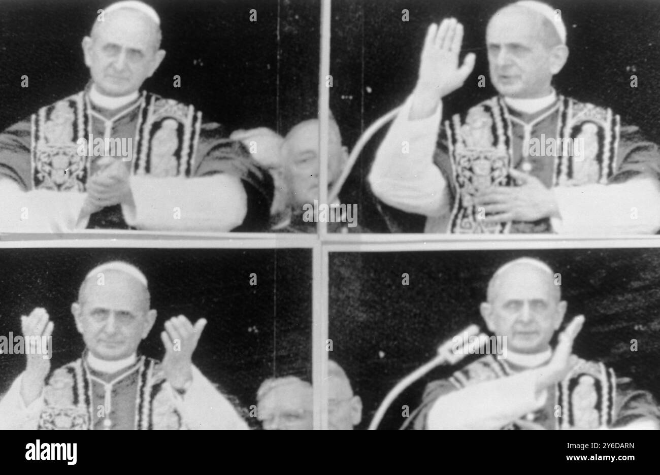 DER NEUE PAPST IST KARDINAL GIOVANNI BATTISTA MONTINI – PAPST PAUL VI. IN ROM, ITALIEN; 21. JUNI 1963 Stockfoto