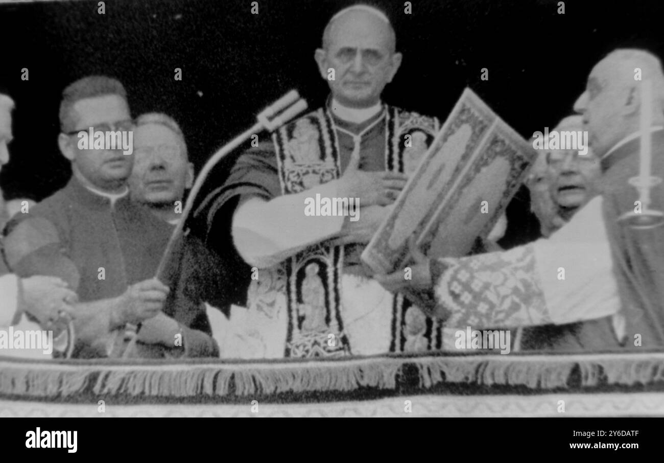 DER NEUE PAPST IST KARDINAL GIOVANNI BATTISTA MONTINI IN VATIKANSTADT, ROM, ITALIEN / ; 21. JUNI 1963 Stockfoto