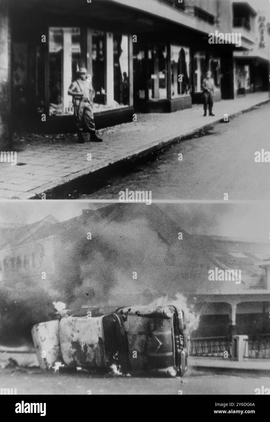 ANTICHINESISCHE UNRUHEN IN WEST-JAVA, INDONESIEN; 17. MAI 1963 Stockfoto