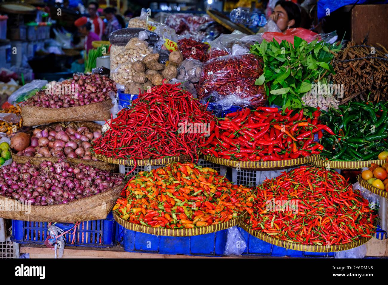 Indonesien, Bali, Denpasar, Pasar Badung Markt Stockfoto