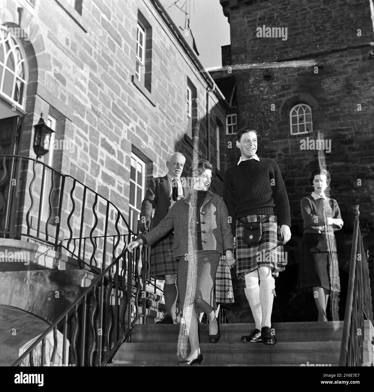 PRINZESSIN ALEXANDRA UND ANGUS JAMES BRUCE OGILVY IN SCHOTTLAND; 22. DEZEMBER 1962 Stockfoto