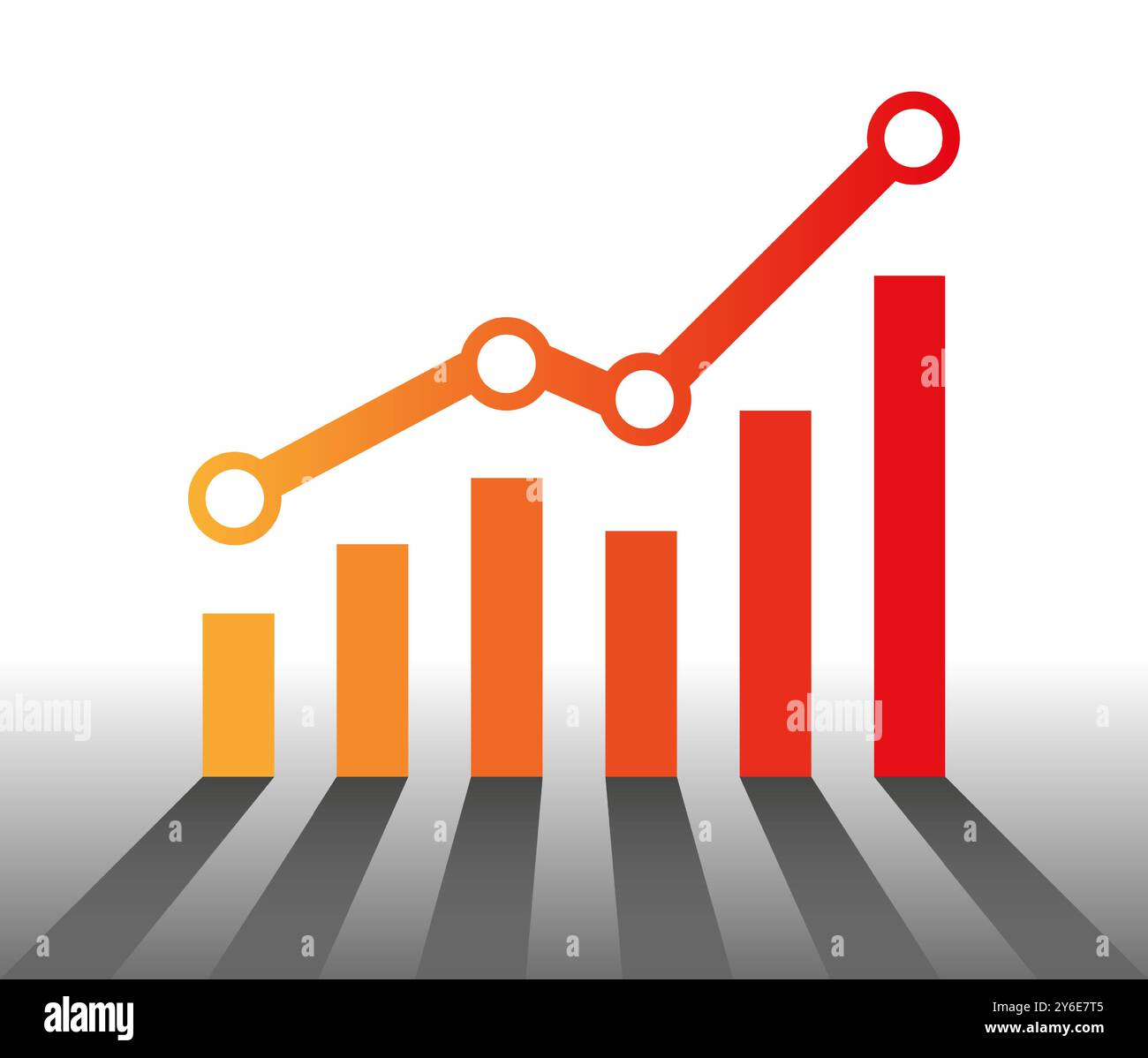 Ein Diagramm mit einem Erhöhungsbericht. Diagramm mit Fortschritten des Unternehmensaufstiegs und der Verbesserung. Vektorabbildungen Stock Vektor