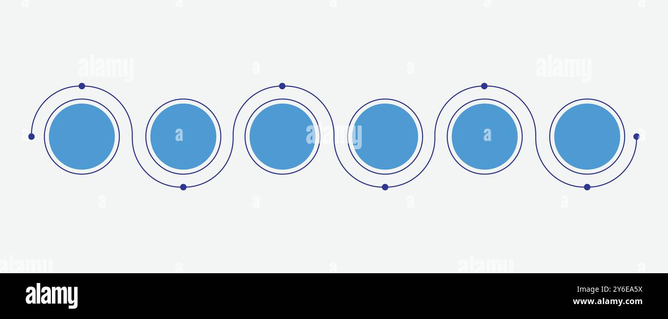 6 Optionen Infografik-Designs – Kreisformen Stock Vektor