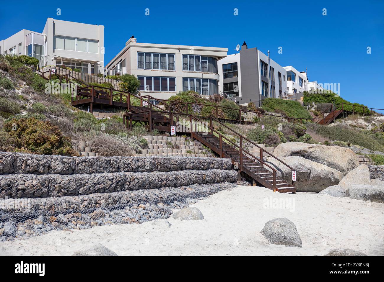 Langebaan Beachfront Homes; majestätische Aussicht und Küstenelegantheit Stockfoto