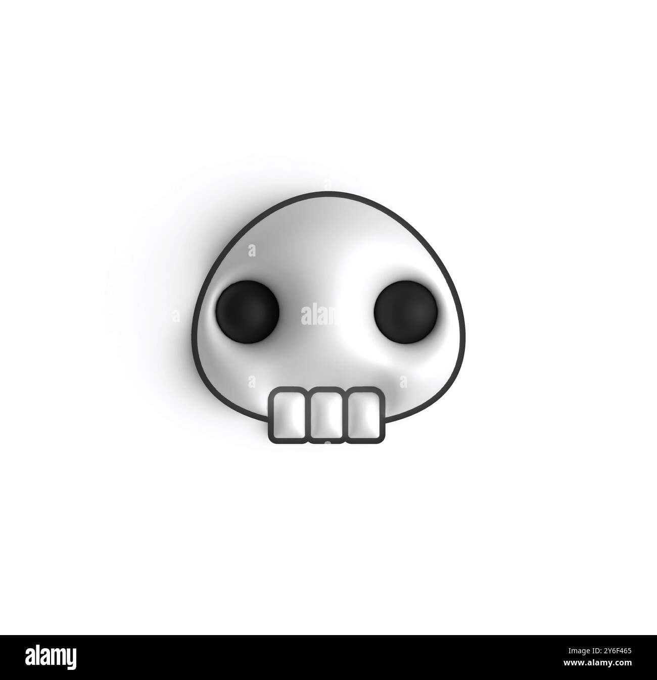 Niedlicher weißer Schädel halloween 3D Illustration Stock Vektor