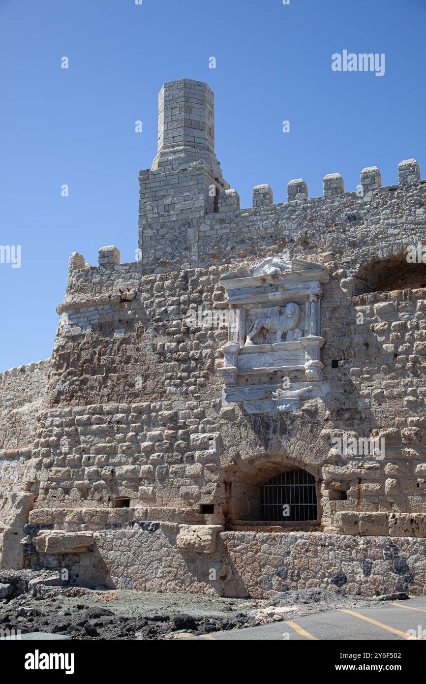 Hafenmauern in Heraklion, Griechenland Stockfoto