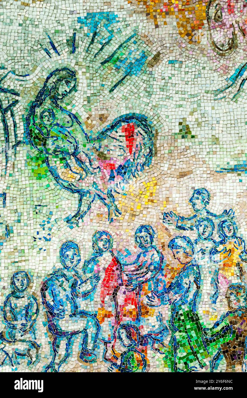 Ein Detail des Four Seasons Mosaiks von Marc Chagall in Chase Tower Plaza, Chicago Stockfoto