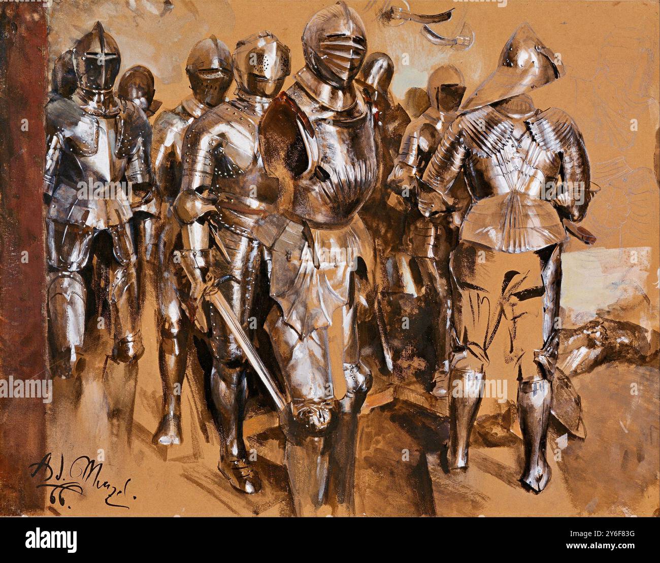 Adolph Menzel - Armor Chamber Fantasy - 1866 Stockfoto