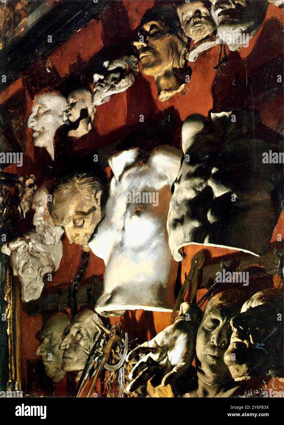 Adolph Menzel - Die Studiowand - 1872 Stockfoto