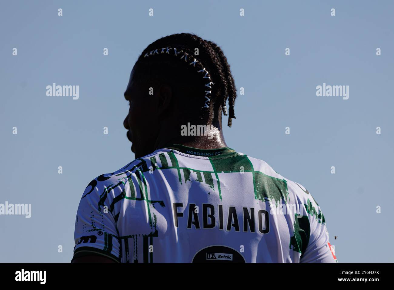 Fabiano (Moreirense FC) wurde während des Spiels zwischen den Teams Casa Pia AC und Moreirense FC im Estadio Municipal Rio Maior gesehen. Endergebnis: Casa Pia 3: 1 Moreirense FC. Stockfoto