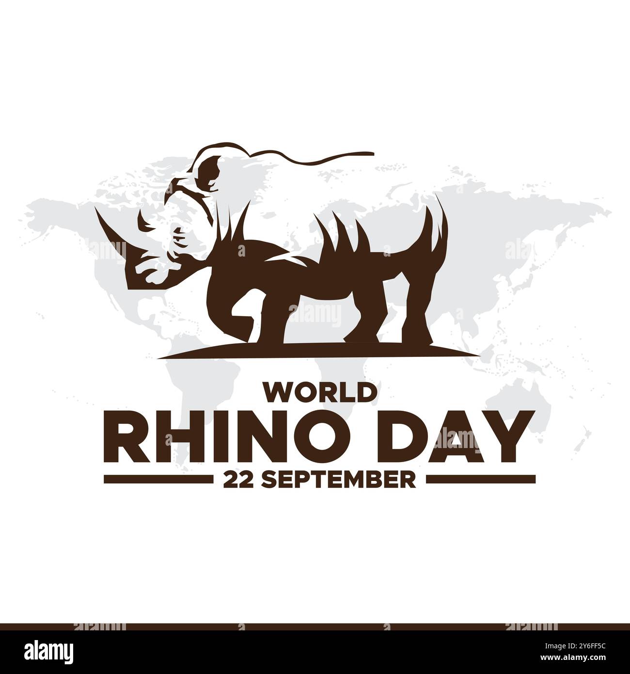 World Rhino Day, 22. September, Rhino Day Social Media Template Design, Banner, Anzeigen, Post, Rolle, Flyer, Poster, Werbebanner, Vektor oder Lagerware. Stock Vektor