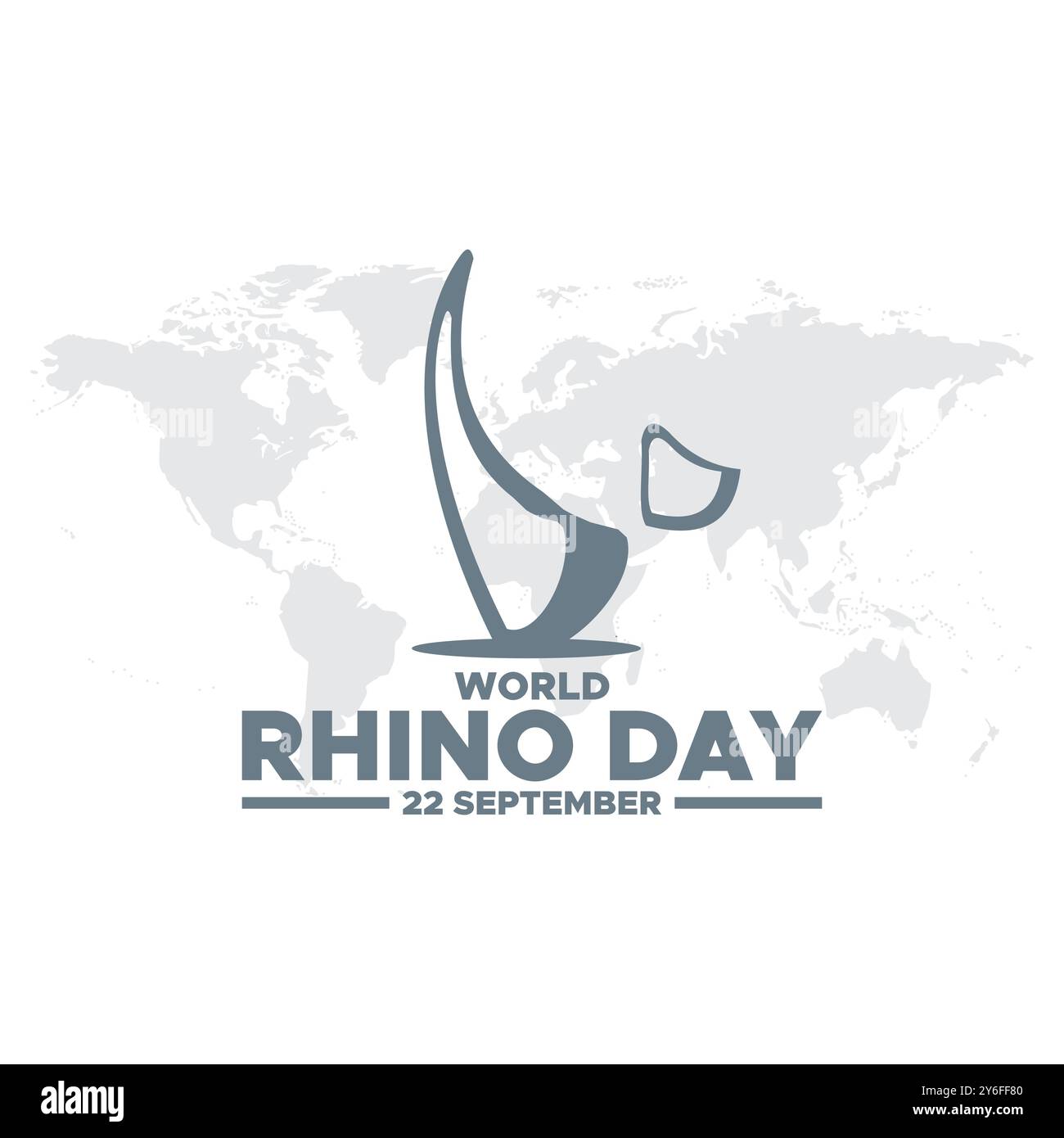 World Rhino Day, 22. September, Rhino Day Social Media Template Design, Banner, Anzeigen, Post, Rolle, Flyer, Poster, Werbebanner, Vektor oder Lagerware. Stock Vektor