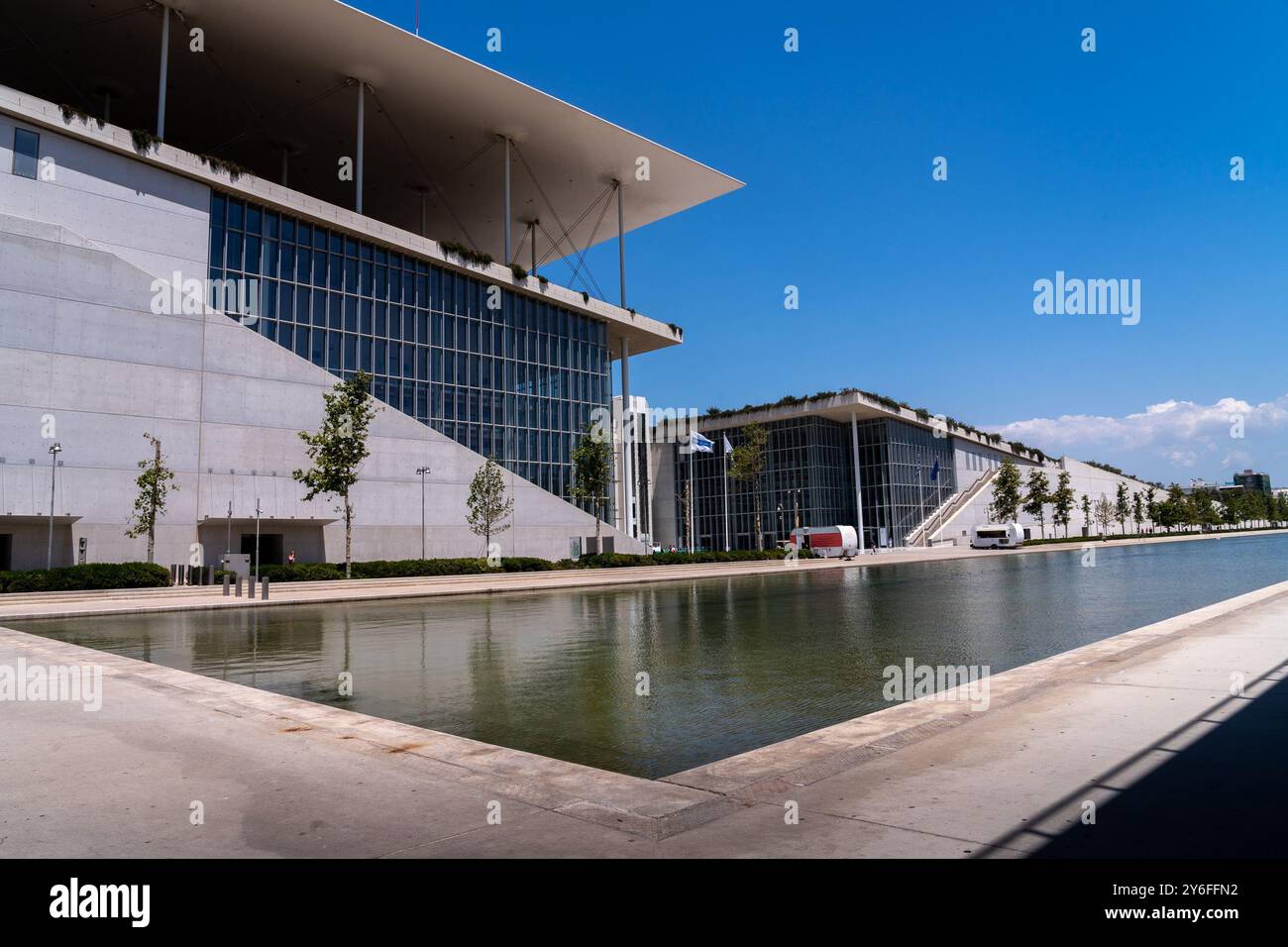 Kulturzentrum der Stiftung Stavros Niarchos in Athen. Es beherbergt die griechische Bibliothek und die Nationaloper. Griechenland. Stockfoto