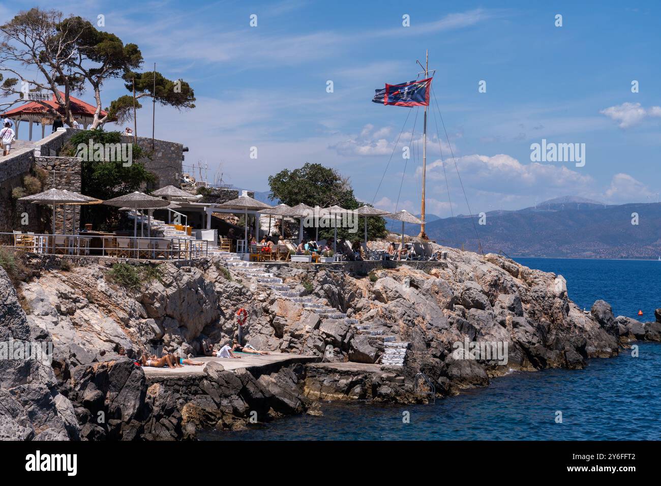 Die griechische Insel Hydra im Saronischen Golf. Griechenland. Stockfoto