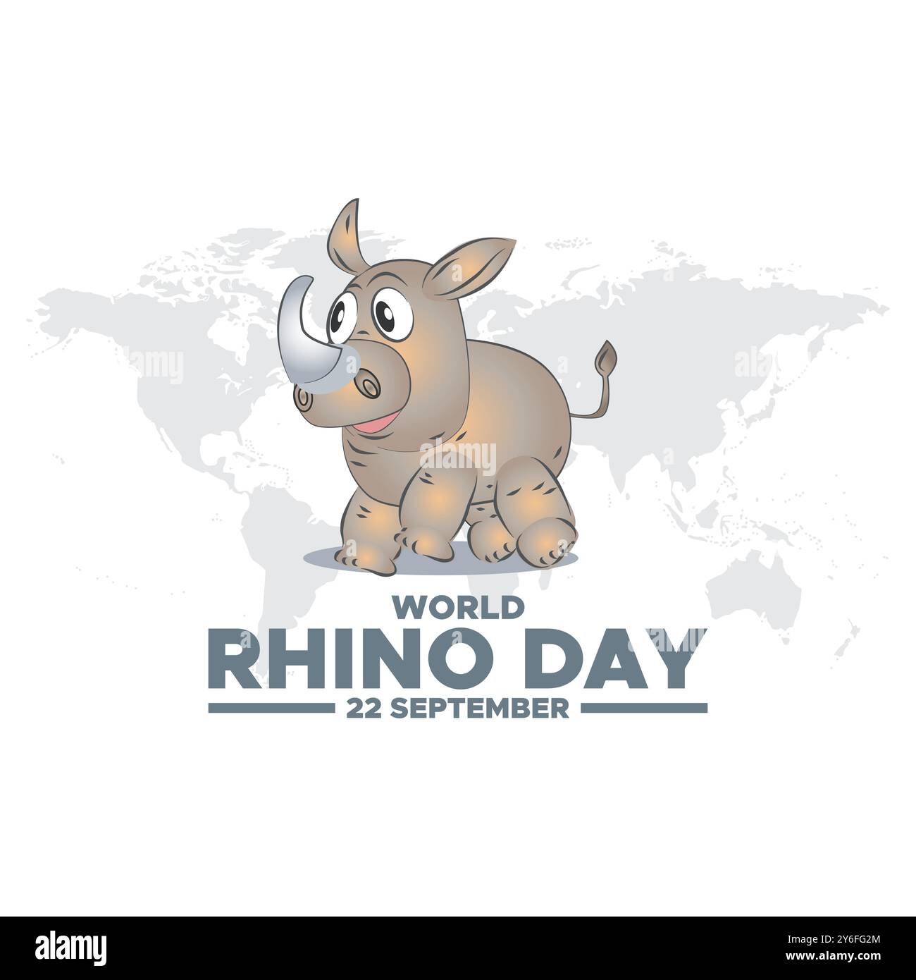 World Rhino Day, 22. September, Rhino Day Social Media Template Design, Banner, Anzeigen, Post, Rolle, Flyer, Poster, Werbebanner, Vektor oder Lagerware. Stock Vektor