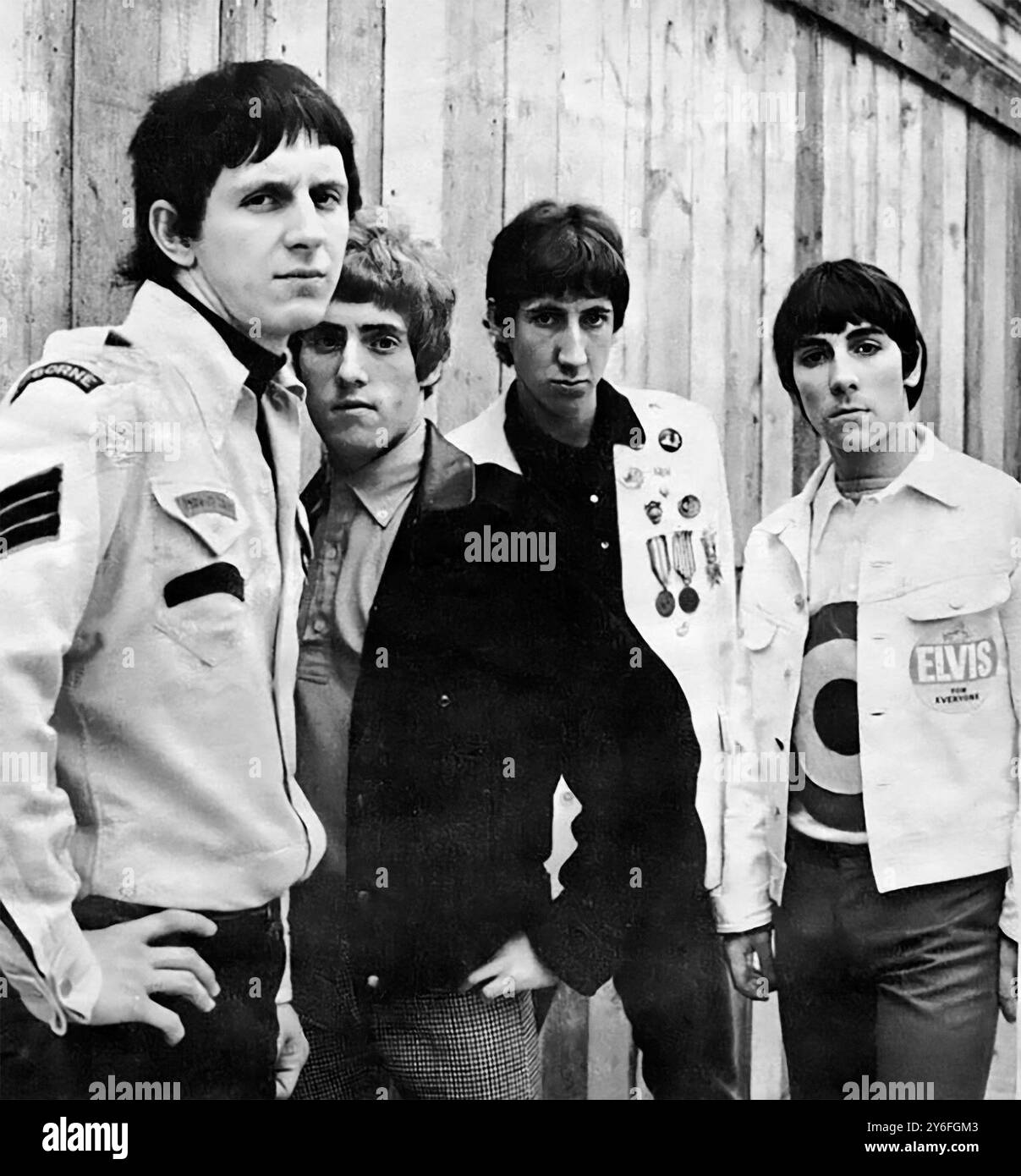 Die Who. Werbeshot der britischen Rockgruppe 1965. Von links nach rechts: John Entwistle, Roger Daltrey, Pete Townshend und Keith Moon Stockfoto