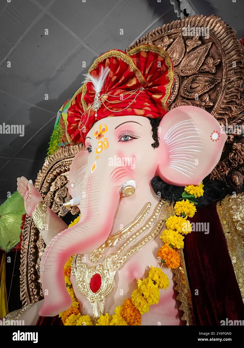 Wunderschöne Skulptur von Lord Ganesh, Indian Ganesha Festival Stockfoto