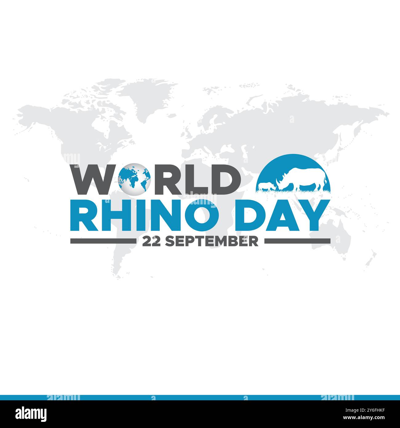 World Rhino Day, 22. September, Rhino Day Social Media Template Design, Banner, Anzeigen, Post, Rolle, Flyer, Poster, Werbebanner, Vektor oder Lagerware. Stock Vektor