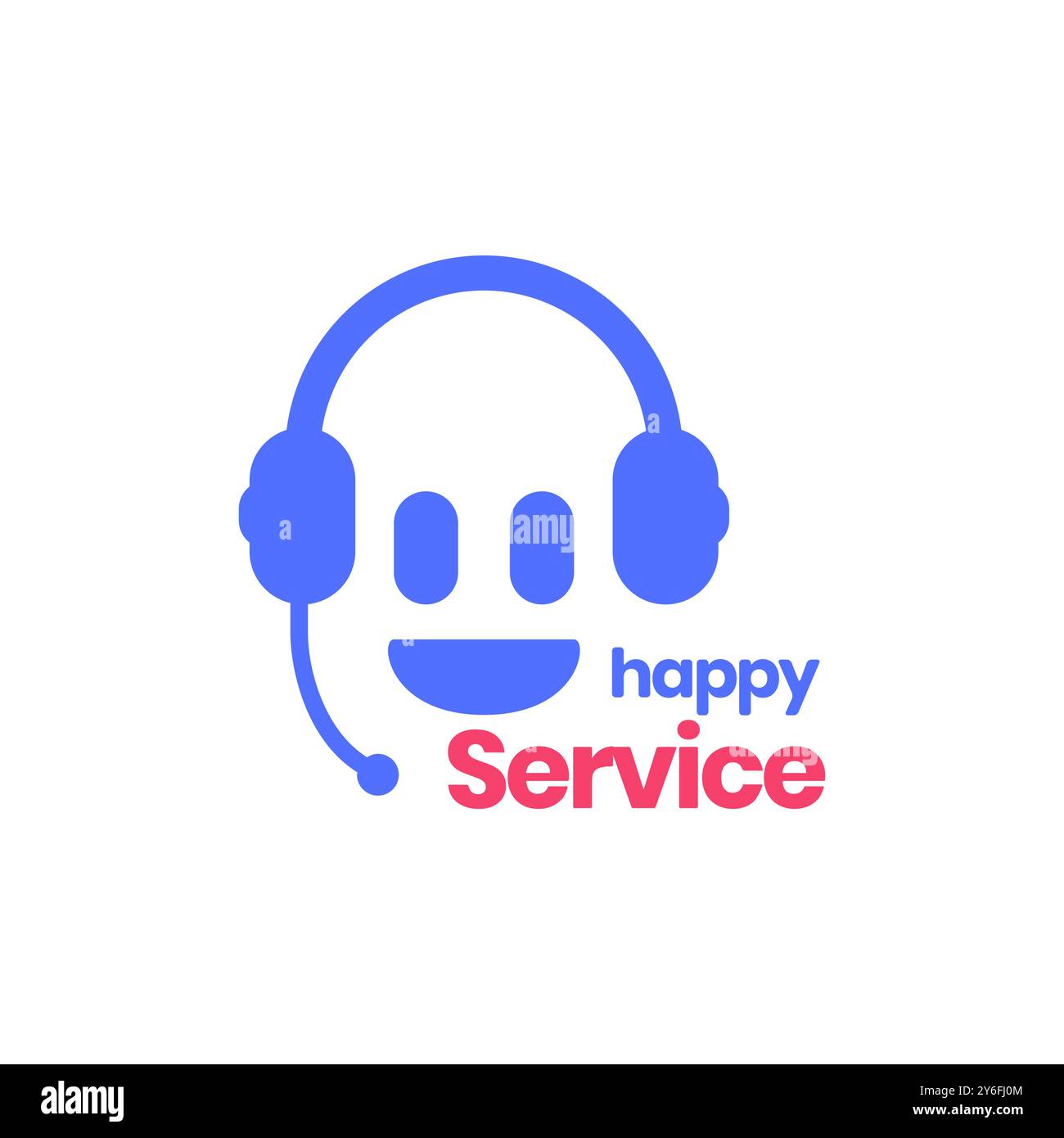Glückliches Gesicht Lächeln Kundenservice Cartoon Maskottchen Charakter moderne einfache Logo Design Vektor Icon Illustration Stock Vektor