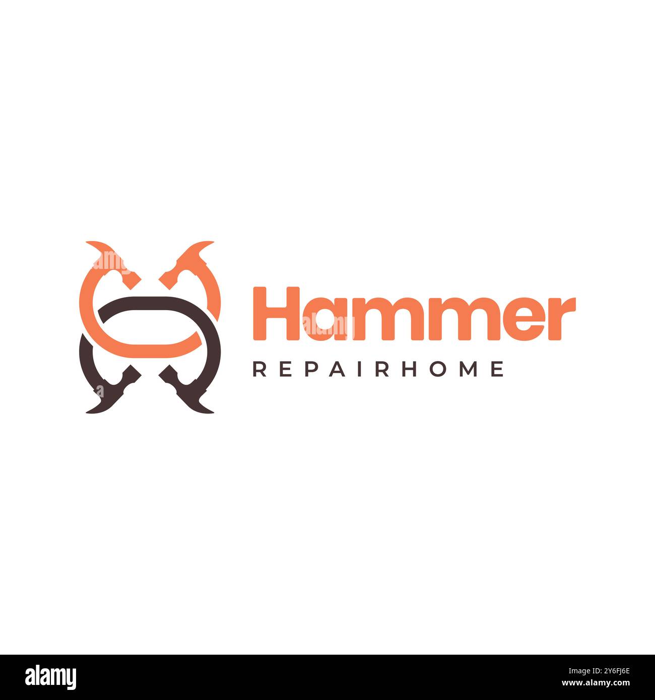 Verbindungshammer Reparatur Handwerker Services Haus moderne minimale saubere flache Logo Design Vektor Illustration Stock Vektor
