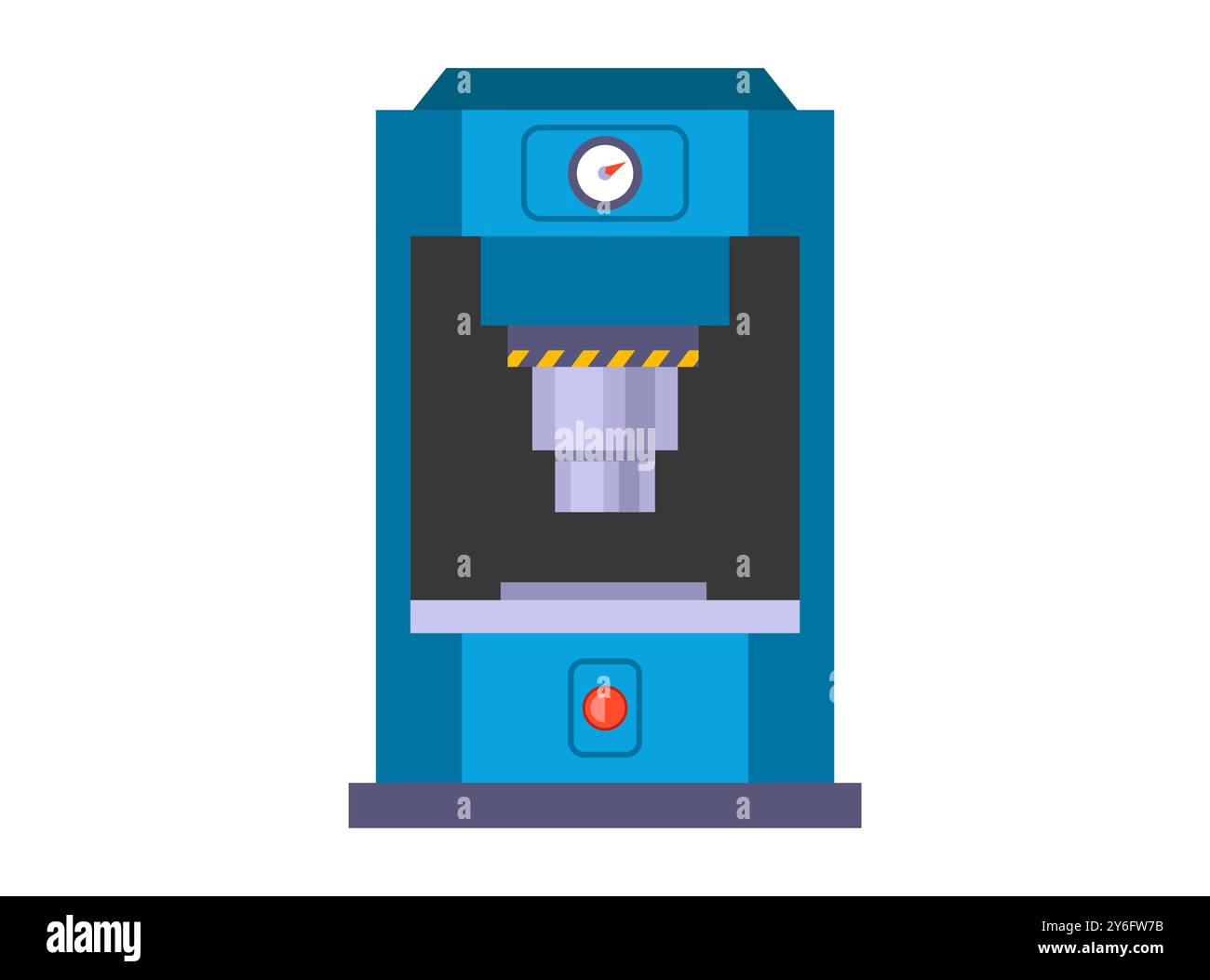 Industriepresse zum Abflachen eines Objekts. Industriemaschine Stock Vektor
