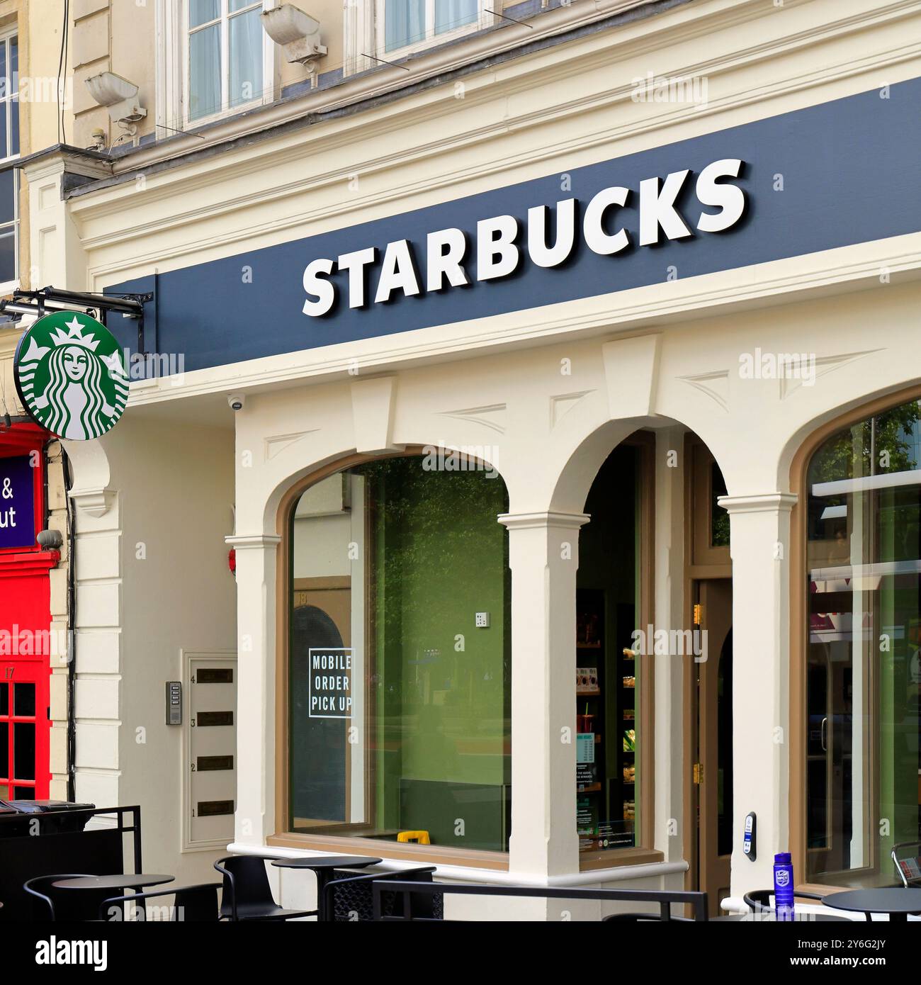 Starbucks Coffee Shop, Bristol Stadtzentrum, West of England, Großbritannien. 2024 Stockfoto