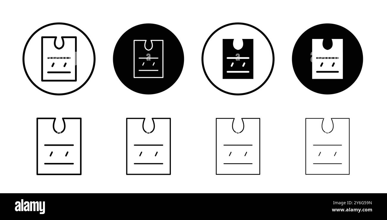 Atmungsaktives, schweißabsorbierendes Set mit dünnem, konturiertem Design und linearem Vektorzeichen Stock Vektor