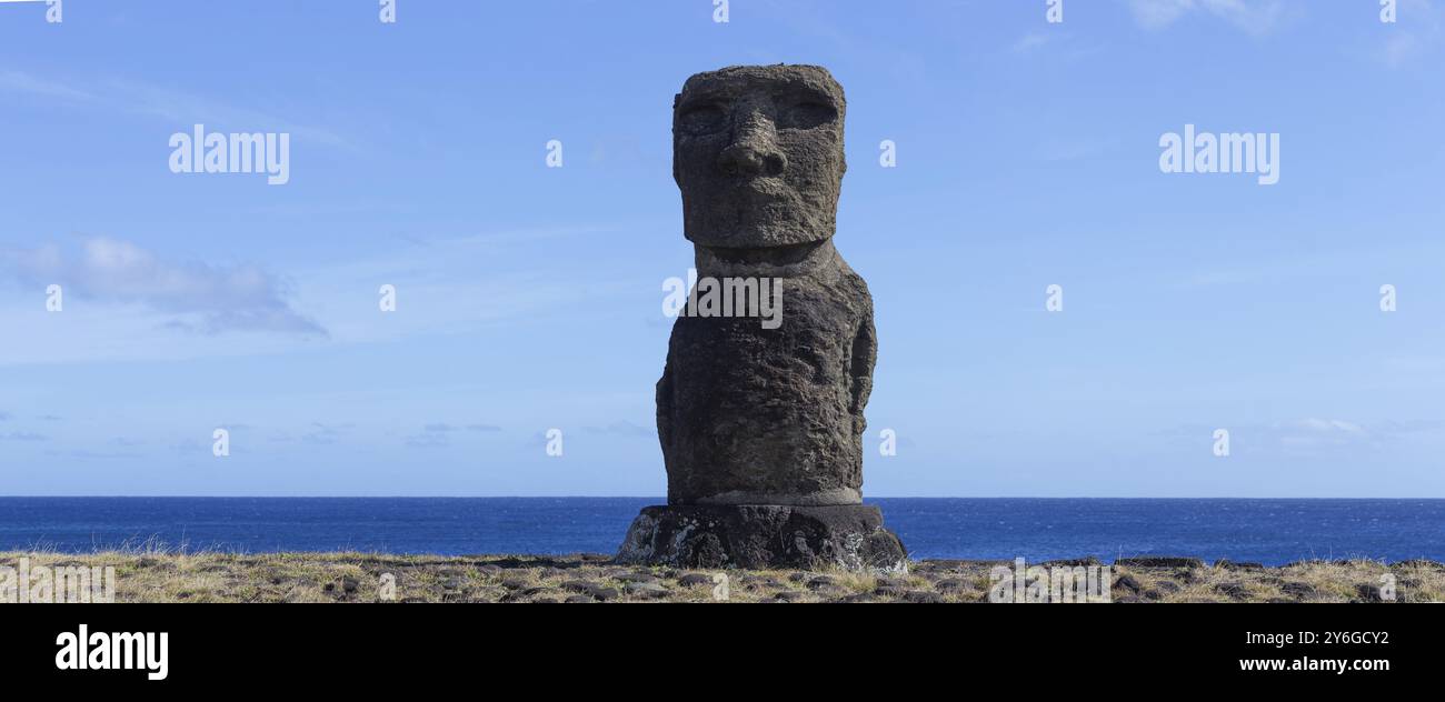 Moai auf Este Insel Rapa Nui. Letzte Moai Stockfoto