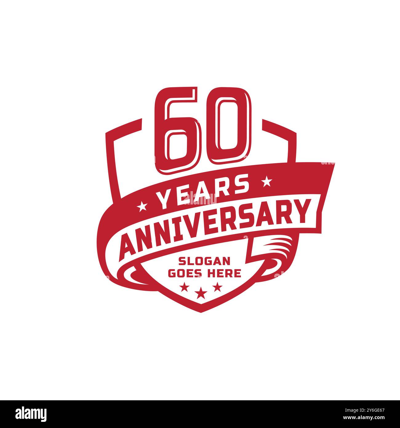 Designvorlage für 60-jähriges Jubiläum. Logo zum 60-jährigen Jubiläum. Vektor und Illustration. Stock Vektor