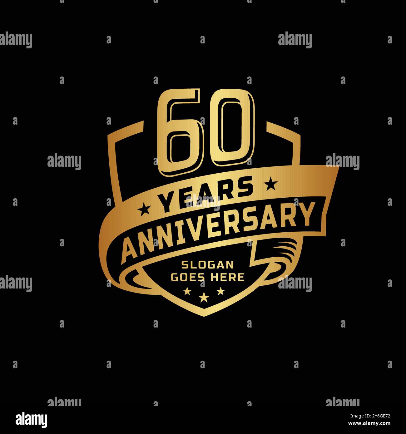 Designvorlage für 60-jähriges Jubiläum. Logo zum 60-jährigen Jubiläum. Vektor und Illustration. Stock Vektor